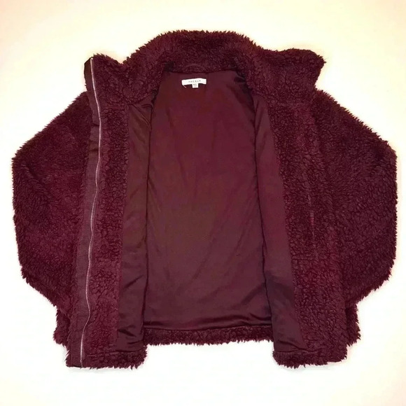 Pacsun Women’s Sherpa Teddy Zip- up Jacket Size- M/L - Picture 8 of 10